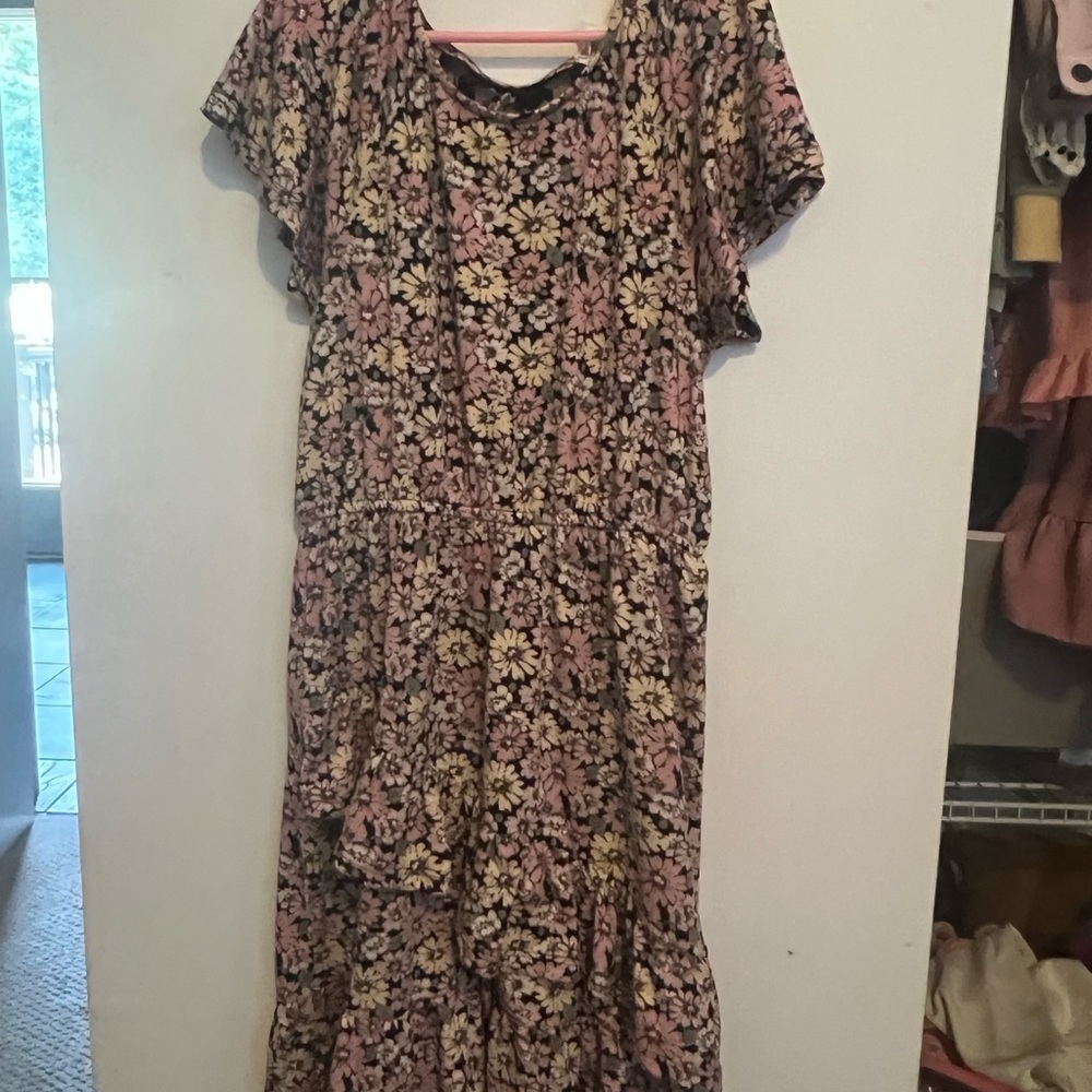 Charming Floral Kids Dress in Pink and Cream